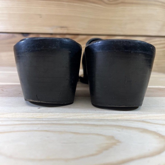 Bag Het Womens Shoes 7.5 8 EU 38 Black Leather Mules Pointy ToesMade in Italy - Picture 10 of 15